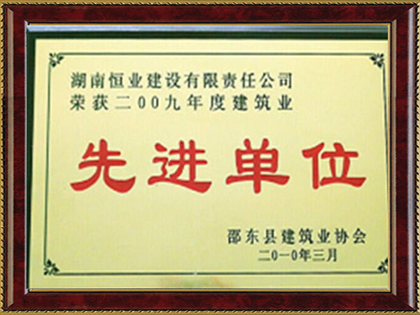 2009年度邵东县建筑业先进单位