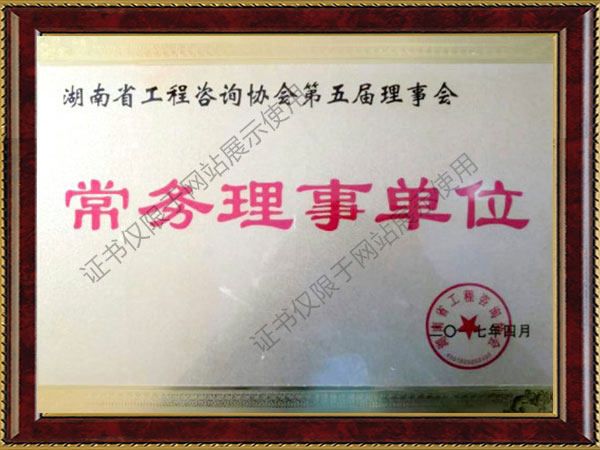 湖南省工程咨询协会第五届理事会常务理事单位