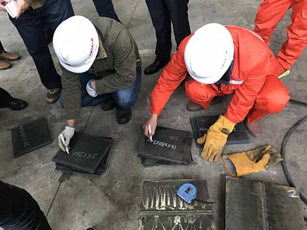 现场原材料及焊缝超声波探伤实验