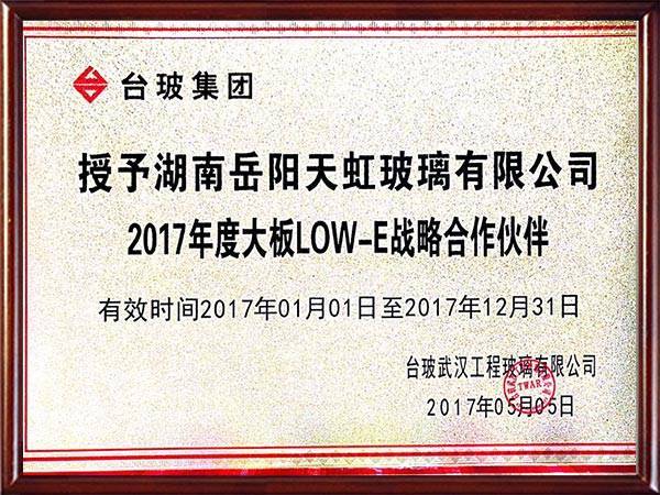 2017年度大板LOW-E戰略合作伙伴