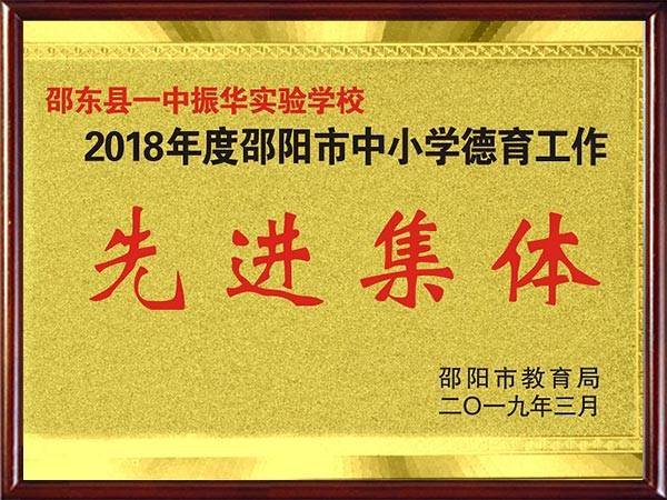 2018年度邵阳市中小学德育工作先进集体