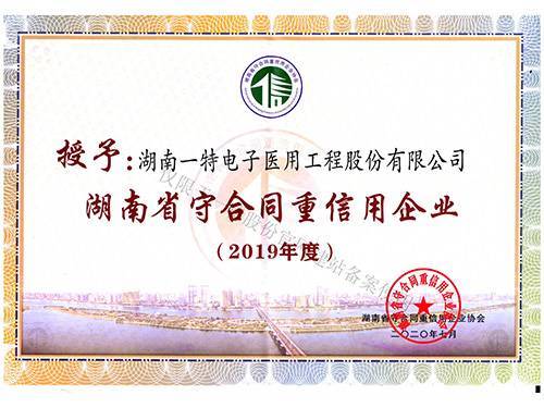 2019年度湖南省守合同重信用-2020
