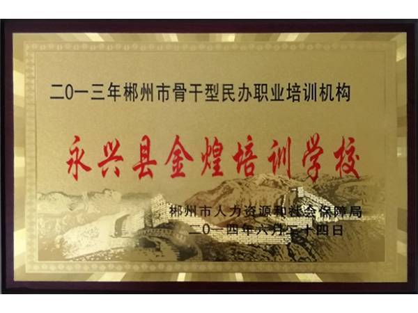 2013年郴州市骨干型民辦職業(yè)培訓機構(gòu)