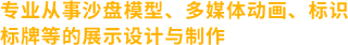 專業從事沙盤模型、多媒體動畫、標識 標牌