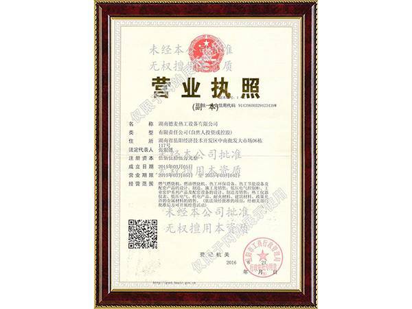 湖南德麦热工营业执照