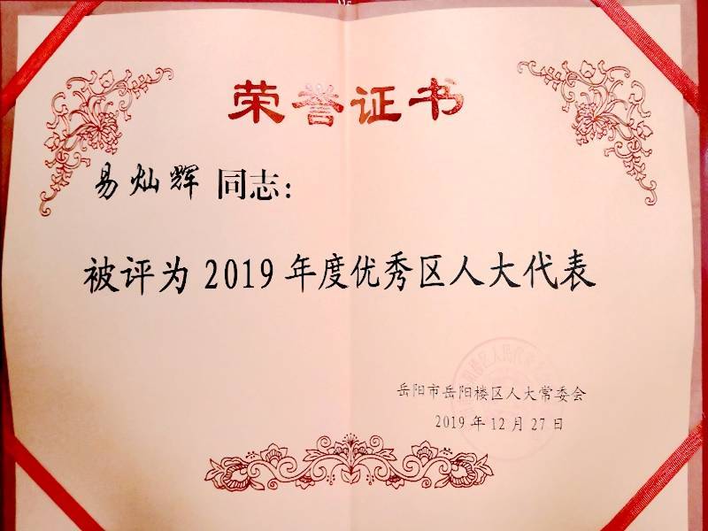 2019年度优秀人大代表
