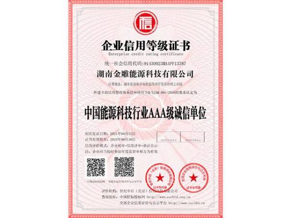 中国能源科技行业AAA级诚信单位