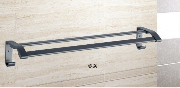 A355灰&黑色 太空铝双杆毛巾架