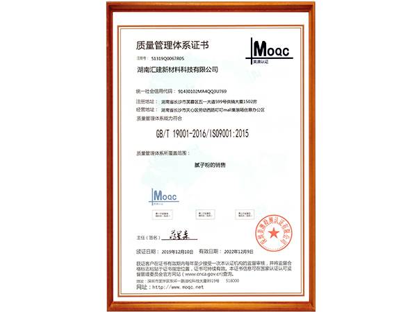 19001质量管理认证中文版