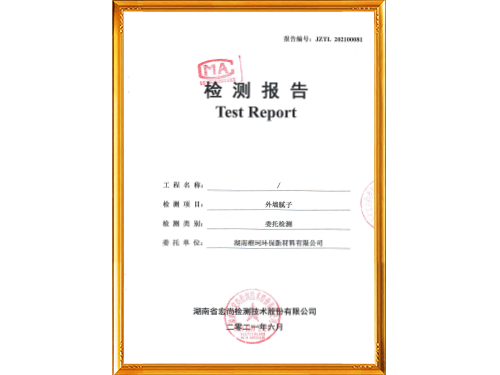 外墻膩子檢測報告1
