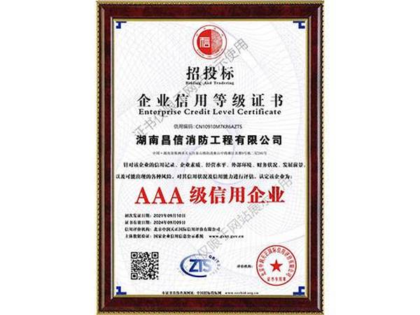 企業(yè)信用等級證書