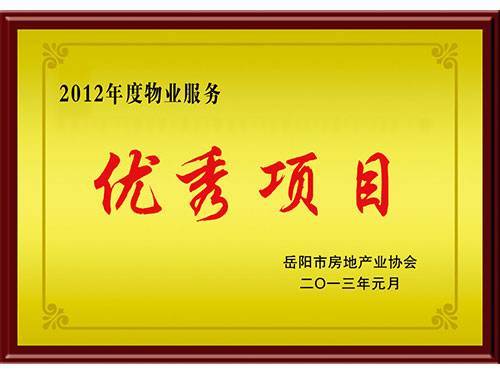 2012年市優(yōu)秀項(xiàng)目