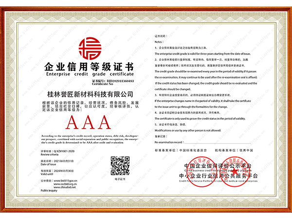 企业信用等级证书