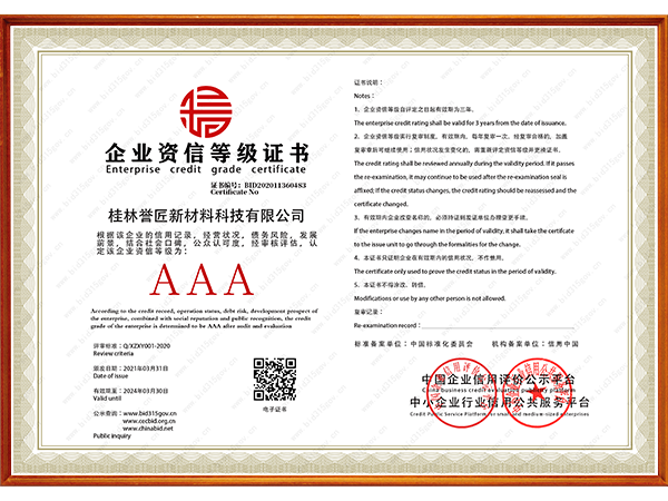 企业资信等级证书