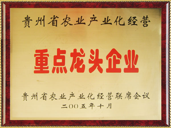 2005年贵州省农业产业化经营重点龙头企业