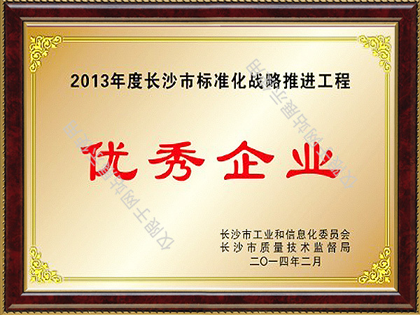 长沙市2013年度中小微企业标准化战略推进工程优秀企业