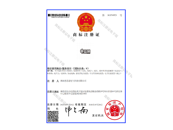 電安刻9類-商標(biāo)注冊證