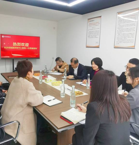 热烈欢迎长沙市财政评审中心领导莅临公司座谈