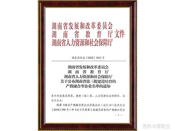 关于公布湖南省第三批建设培育的产教融合型企业名单的通知