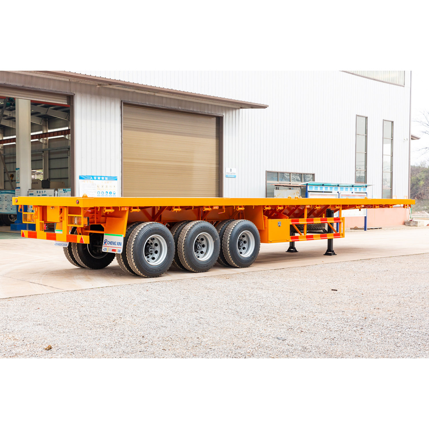 Container flatbed semi trailer