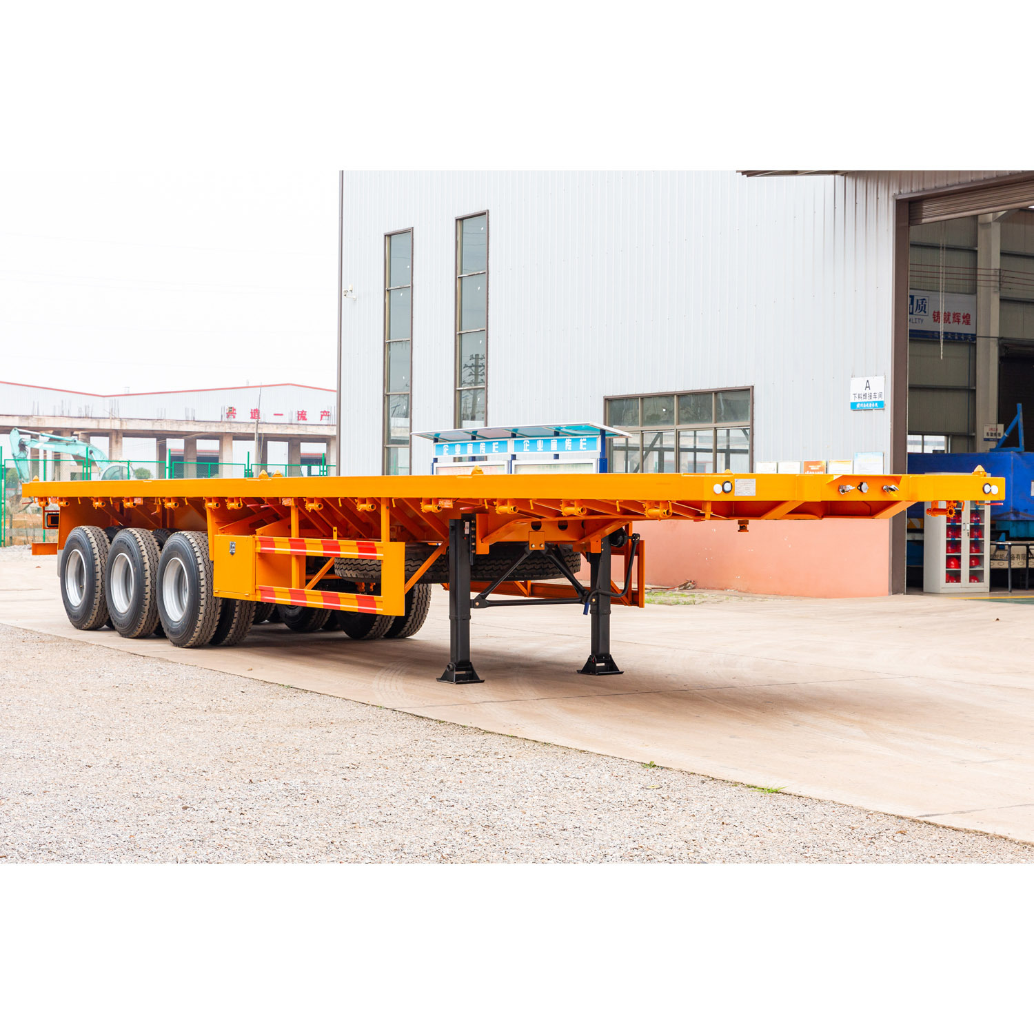 Container flatbed semi trailer