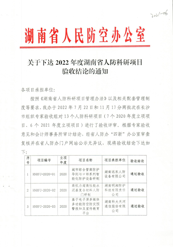 省人防办科研项目验收结论（2022）-1