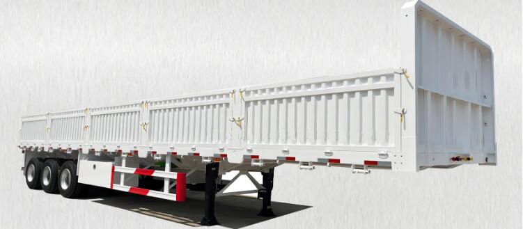 3 Axles Transportation Sidewall Flatbed Container Carrier Semi Trailer with Side