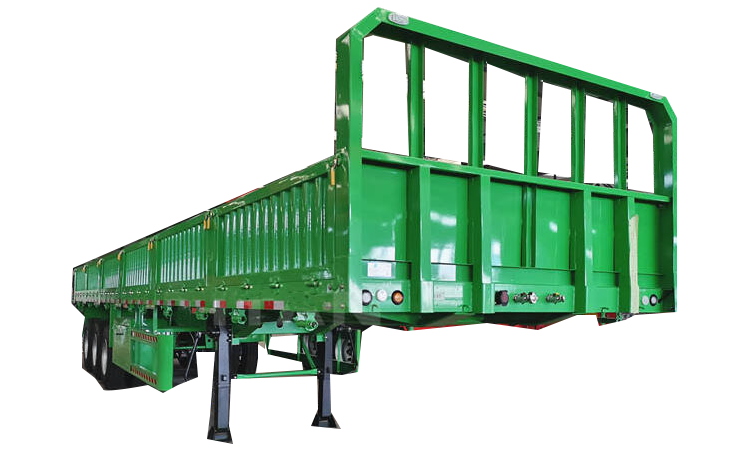 3 Axles Transportation Sidewall Flatbed Container Carrier Semi Trailer with Side