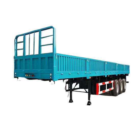 3 Axles Transportation Sidewall Flatbed Container Carrier Semi Trailer with Side