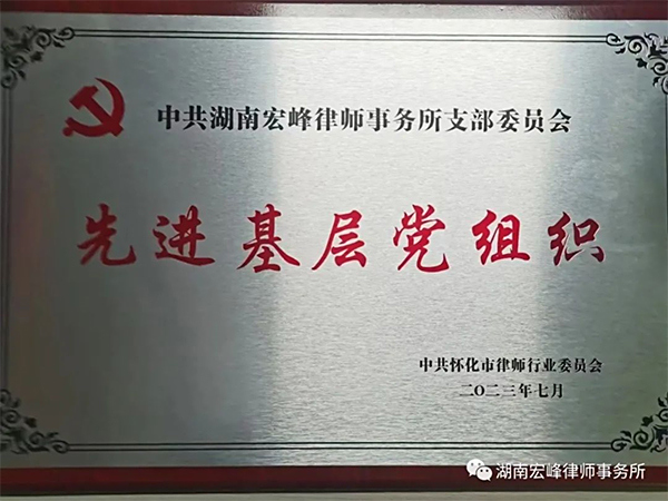 喜讯：怀化市律师行业对宏峰支部及党员进行表彰