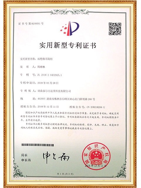 实用新型专利--双绝缘吊钩组-3