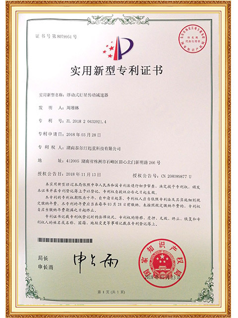 实用新型专利--浮动式行星传动减速器-6