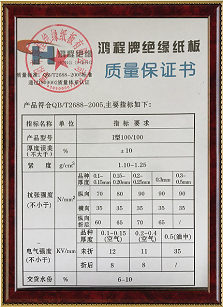 質量保證書