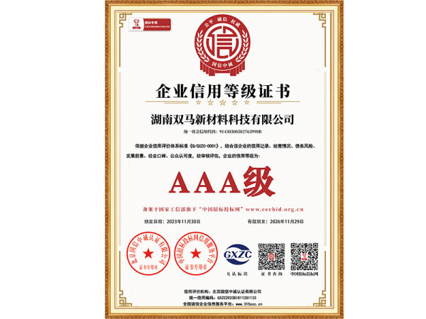 企業(yè)信用等級證書AAA級