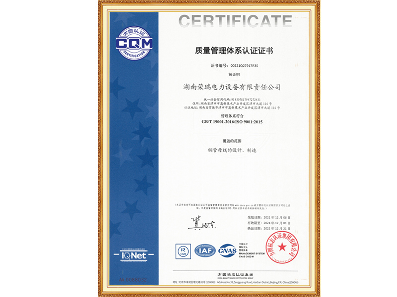 166中文版质量认证证书