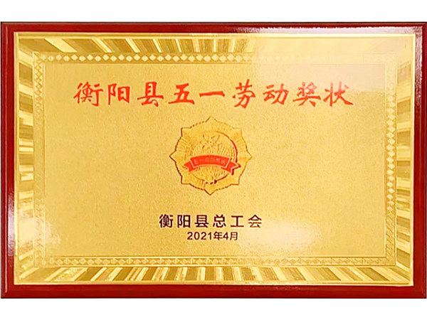 衡阳县五一劳动奖状