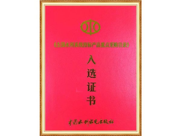 水利系统招标入选证书