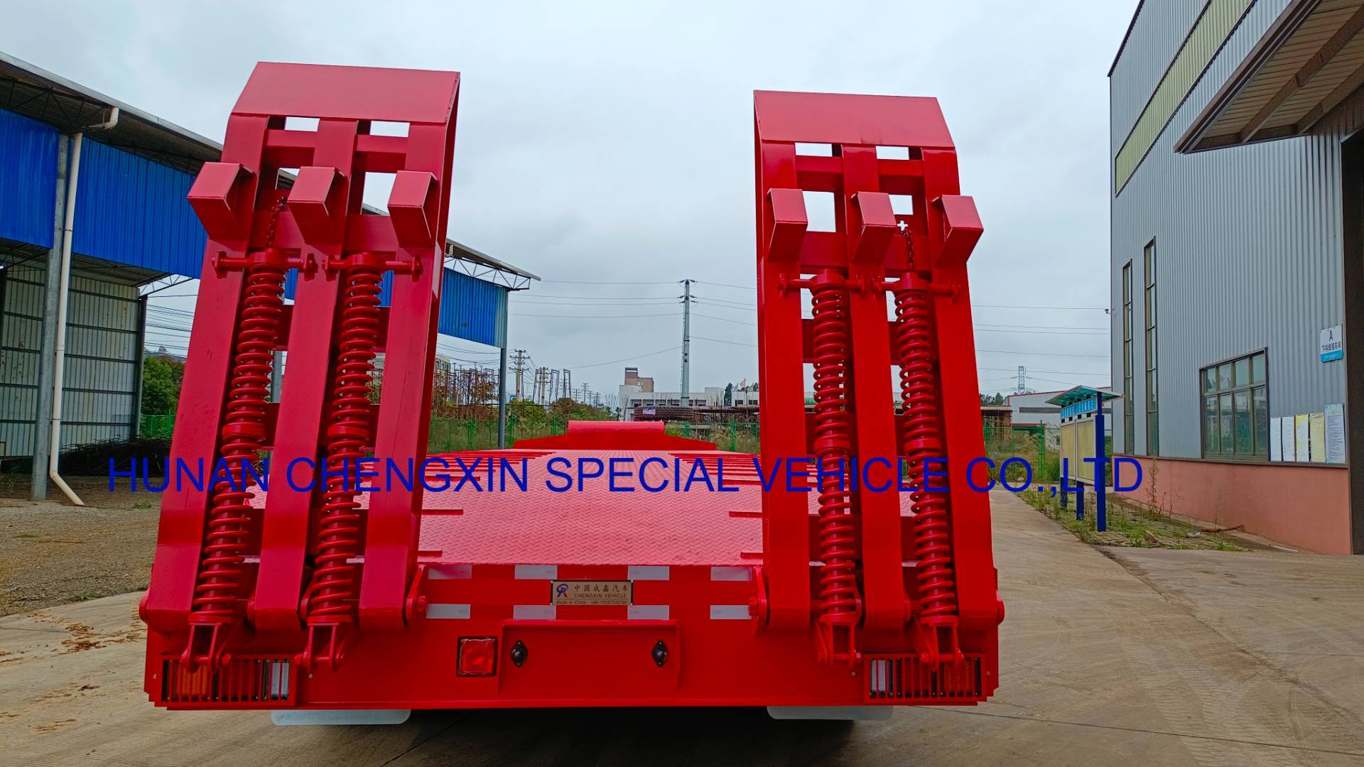 4 Axles Lowbed Low Loader Transport Heavy Duty Equipment Semi Trailer