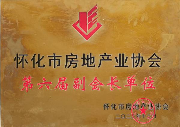 怀化市房地产业协会第六届副会长单位