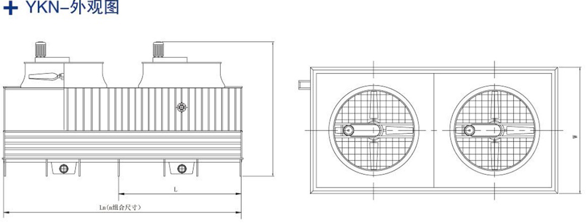 YKN方形逆流開式冷卻塔外觀圖_01