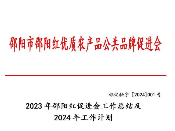 2023年邵阳红促进会工作总结及 2024年工作计划