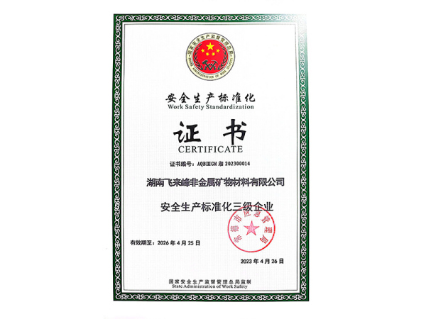 安全生产标准化证书