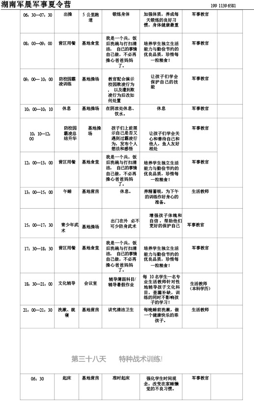 2024军晨军事夏令营课程表（45天）---副本-39