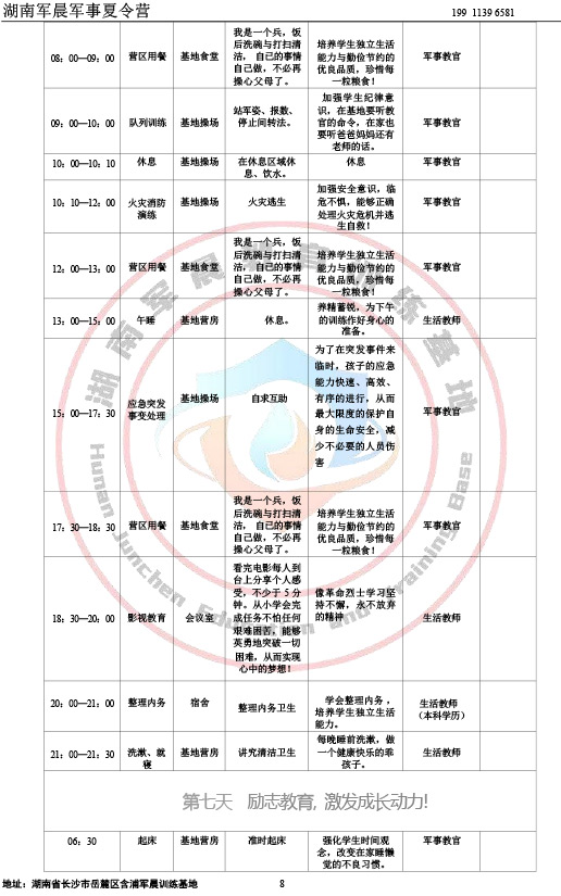 2024军晨军事夏令营课程表（21天）-8