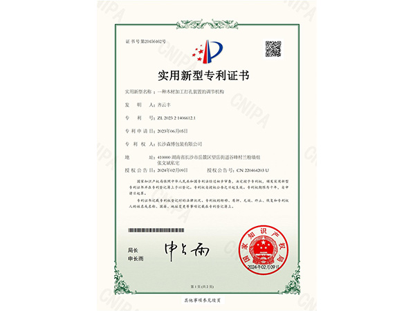 专利-一种木材加工打孔装置的调节机构