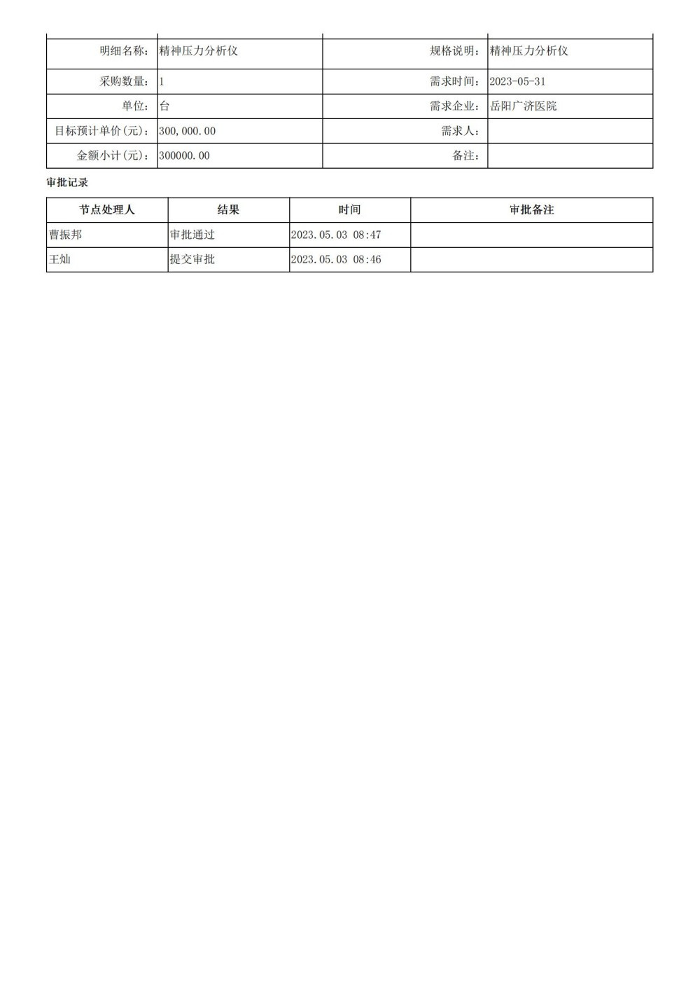 岳陽廣濟(jì)醫(yī)院有限公司-岳陽廣濟(jì)醫(yī)院精神壓力分析儀采購-項(xiàng)目立