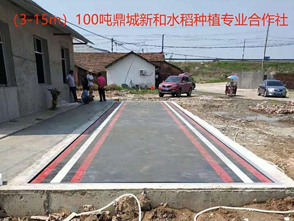 鼎城区新和水稻种植专业合作社（3-15-100吨）地磅安装效果图-地中式