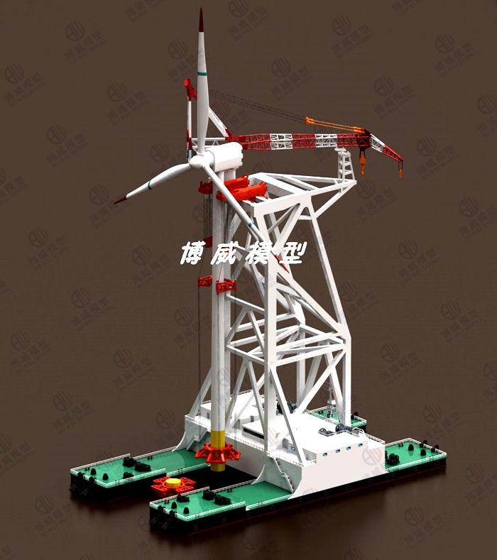 1200吨风电安装船模型