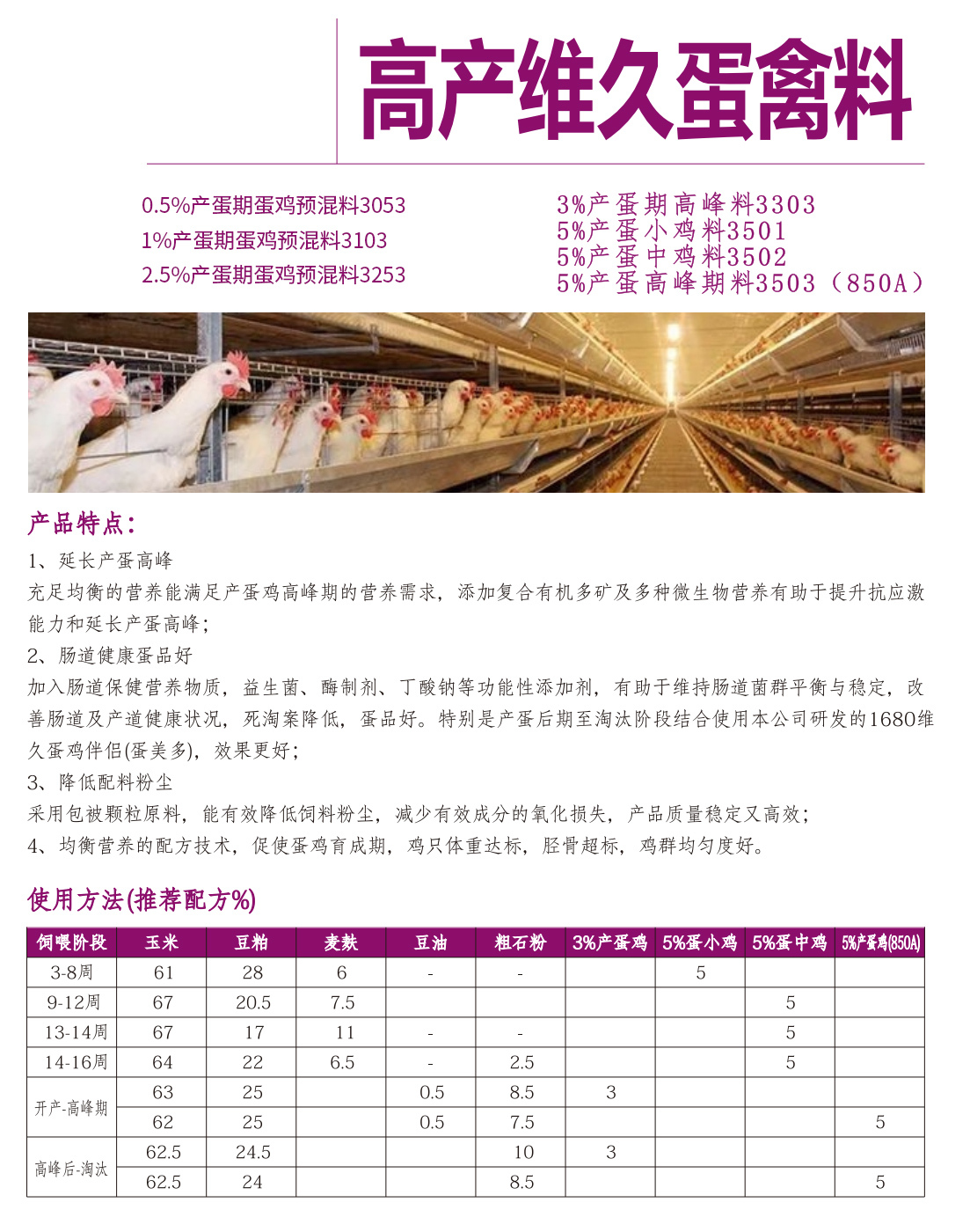 高产维久蛋禽料