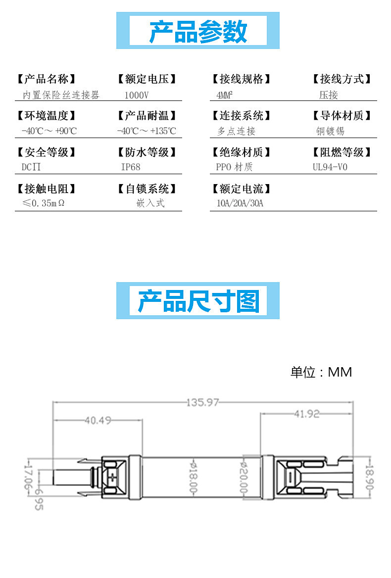 保險(xiǎn)絲光伏連接器